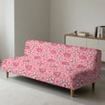 thumbnail image 6 of SCRAWLGOD Paws Heart Print Pink Stretch Armless Futon Covers Sofa Bed Slipcover with Elastic Bottom Washable Futon Mattress Covers Dust Proof Furniture Protector, 6 of 7