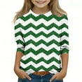 thumbnail image 2 of Blusas y camisas de manga larga y cuello redondo para niños con estampado del Día de San Patricio, manga 3/4/cuello redondo tres cuartos, parte inferior y superior para niños, parte superior de poliés, 2 of 5