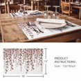 thumbnail image 3 of Placemats Set of 8, Brown Eucalyptus Leaves Woven Placemat, Linen Place Mats for Kitchen/Dining Tables, Spring Leaves Plants Country Washable Table Mats for Party, 3 of 8