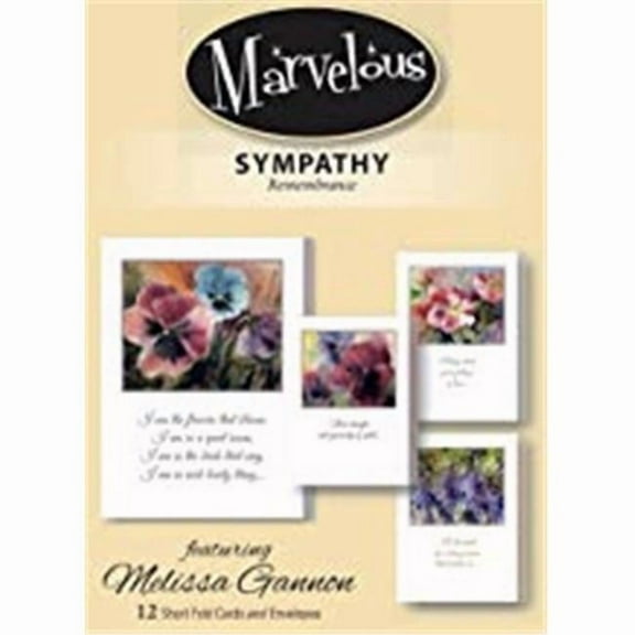 Gracefully Yours Sympathy Cards "Remembrance" - 12 Cards & 12 Envelopes