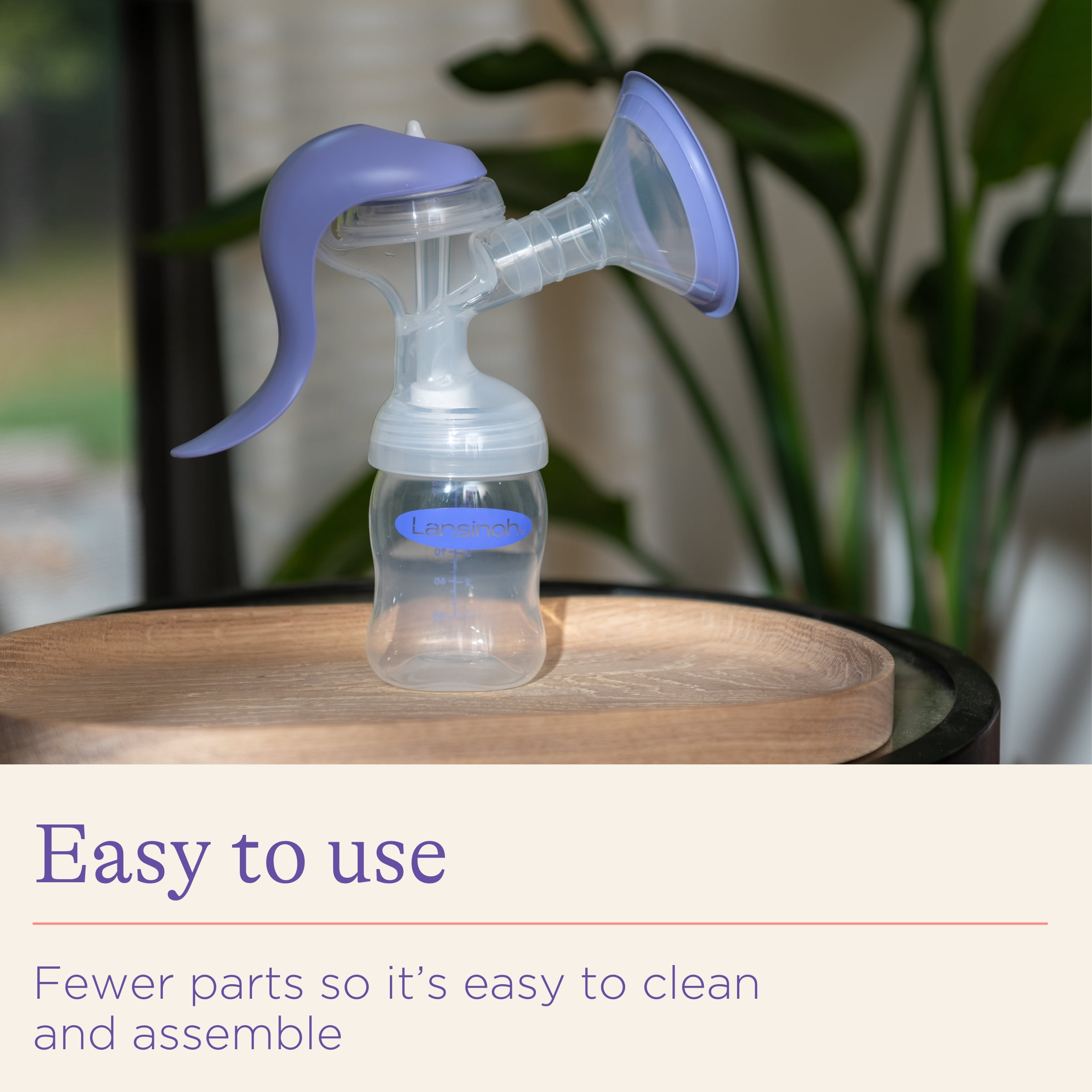 Lansinoh Manual Breast Pump, Hand Pump for Breastfeeding, Lightweight and Portable Design, Includes 5 oz Baby Bottle