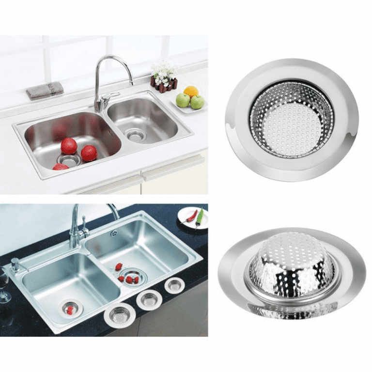 3 Pieces Kitchen Sink Stopper Strainer, 3 in 1 Kitchen Sink Basket  Strainer, Universal Anti-Clogging Stainless Steel Sink Disposal Stopper,  Perforated