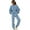 Blue XL, variant on 2 Pcs/Set Women Coat Pants Suit Hooded Zip-up Long Sleeve Short Top Elastic Hem And Waist Ankle-banded Pockets Trousers Winter Daily Wear Tracksuit