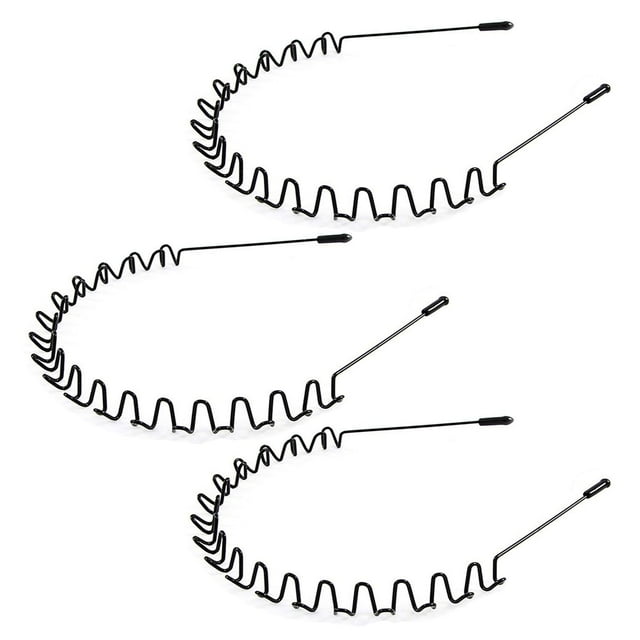 KELUBATU Diademas de Metal para Mujer Diademas para Hombre Diademas elásticas en Zigzag Diademas para Deportes al Aire Libre Accesorios para el Cabello Antideslizantes Simples de Moda (Paquete de 3)