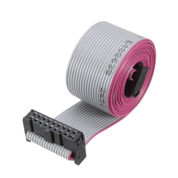 Uxcell IDC Wire Flat Cable FC/FC Connector A-type 18 Pins 0.1'' Pitch 39.37'' Length Ribbon Grey