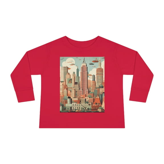 Manhattan New York Urban Wanderlust Toddler Long Sleeve Tee