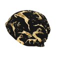 thumbnail image 3 of Kll Christmas Gold Deers Winter Fall Beanie Knit Hats For Men & Women - Warm & Soft Stylish Toboggan Caps For Cold Weather, 3 of 9