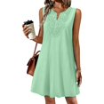 thumbnail image 6 of Women's 2026 Summer Dress Casual Fashion V Neck Embroidered Sleeveless Top Boho Dress by Yigetop Green 3XL, 6 of 8