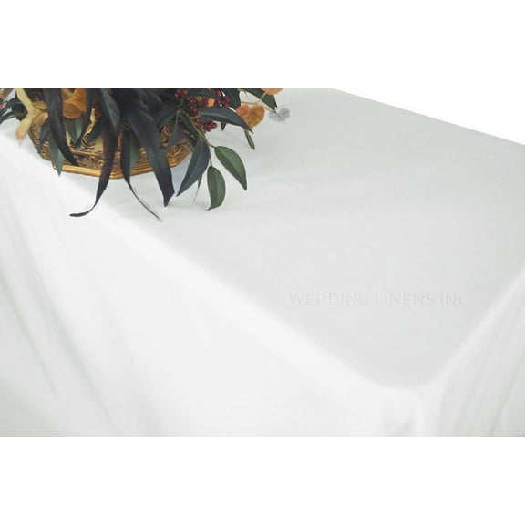 Wedding Linens Inc. 60"x120" Heavy Duty(200 GSM) Rectangular Polyester Tablecloth - White