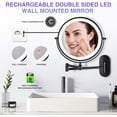 thumbnail image 4 of Rechargeable Wall Mounted Lighted Makeup Mirror DoubleSided /x Magnifying Mirror with Color Lights Vanity Mirror with DualTouch & Luminance Memory (Nickel), 4 of 8