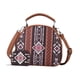 thumbnail image 2 of Bolso de mano con estampado bohemio para mujer, bolso de hombro de lona para fiestas, oficinas y compras. Café, 2 of 9