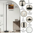 thumbnail image 4 of Arc Floor Lamp with Remote, Dimmable Bulb, Art Deco Arched Floor lamp Golden Dawn Railway Painting Desert Adventure Modern Standing Lamps with for Living Room, Bedroom, Office, 4 of 5