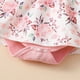 thumbnail image 3 of Gibobby Mameluco para niño Vestido de mono de línea con y estampado de flores de manga larga para niña pequeña, peleles de verano con volantes, ropa(Rosa, 6-9 Meses), 3 of 5