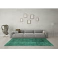 thumbnail image 3 of Ahgly Company Machine Washable Indoor Rectangle Abstract Turquoise Blue Modern Area Rugs, 8' x 10', 3 of 4