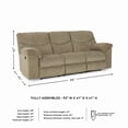 thumbnail image 3 of Signature Design by Ashley Alphons Fabric Reclining Sofa in Light Brown, 3 of 14
