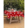 thumbnail image 2 of Outdoor Tablecloth with Umbrella Hole and Zipper, Christmas Snowflakes Rectangle Table Cloth 54x80 Inch Waterproof Tablecloth, Winter Xmas Red White Picnic Table Cover for Patio Camping, 2 of 7