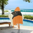 thumbnail image 3 of Yayeee Kids Hooded Towels Toddler Soft Absorbent Beach Bathing Wrap 50" x 23.5", Black Cat Orange Ball, 3 of 5
