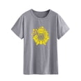 thumbnail image 4 of ManHanLi Women Sunflower Heart Print Crew Neck Short Sleeve T-Shirt, 4 of 7