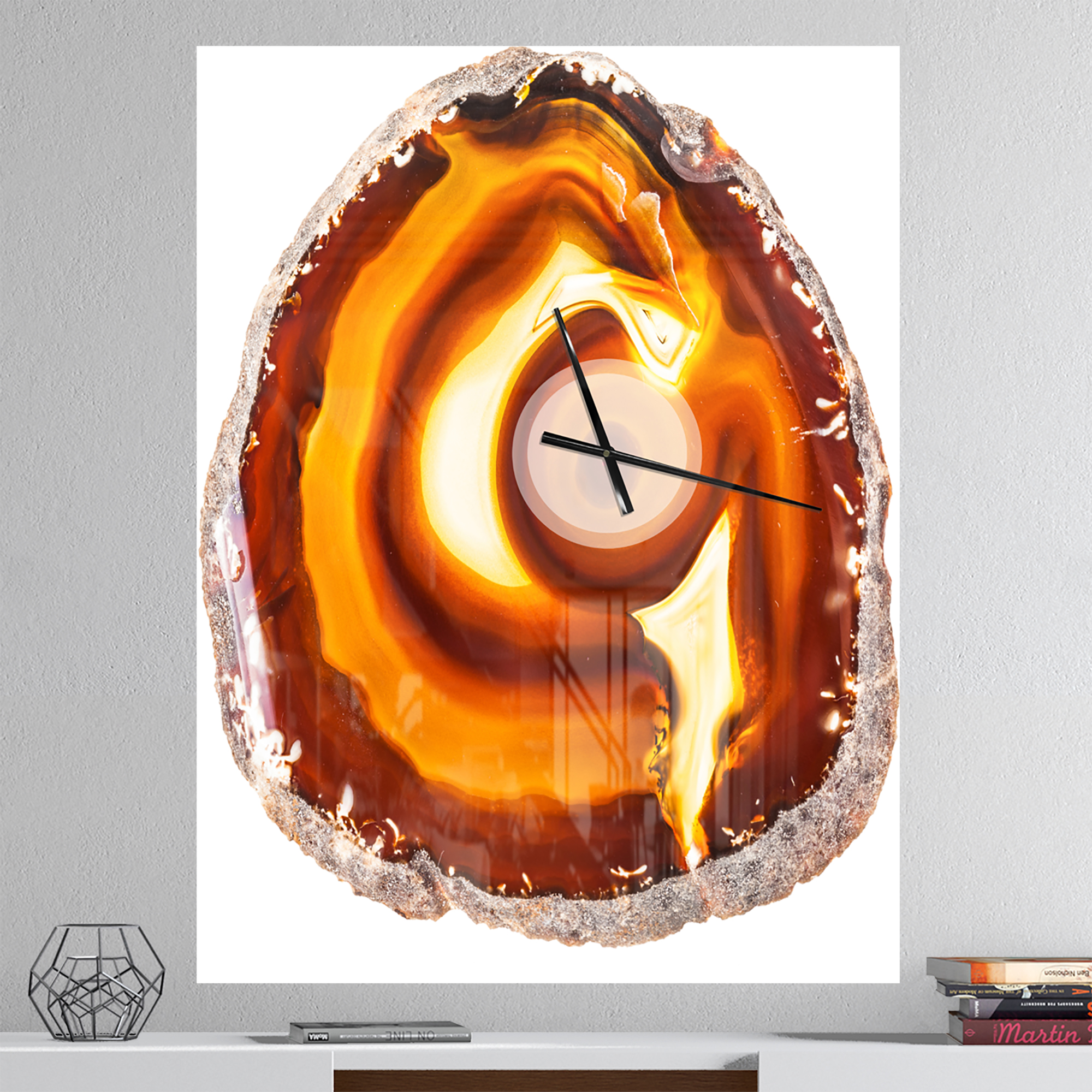 Designart 'Vibrant Agate Geode Slice' Modern Wall Clock