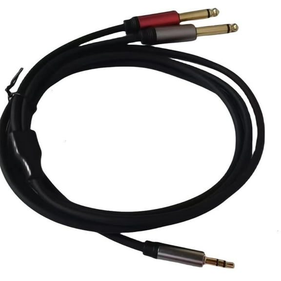 Oasiva 3.5mm 1/8 inch TRS Stereo Male Jack to Dual 1/4 6.35mm Male Plug Mono Cable