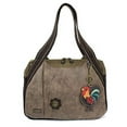 thumbnail image 2 of Chala Bowling Zip Tote Large Bag Pleather Stone Grey Gray Rooster Coin Purse, 2 of 3