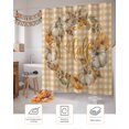 thumbnail image 7 of Fall Thanksgiving Shower Curtain Set ，Waterproof Fabric Shower Curtains Pumpkin Leaves Berries Yellow Plaid Linen Shower Curtains for Bathroom,Bathroom Decor 36"x78", 7 of 7