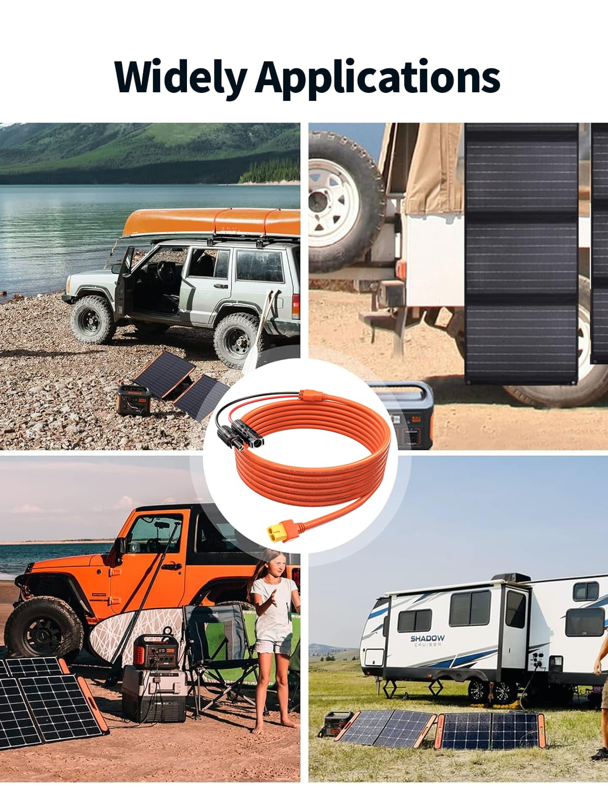 CoolStuff10FT Solar to XT60 Connector Charge Extension Cable 12AWG 3M,M-C-4 to XT60 Adapter Solar Cable for ECOFLOW RIVER & DELTA Series Portable Power Station,Solar Generator,RV Foldable Solar Panel