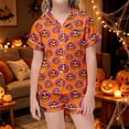 thumbnail image 2 of LIIPEE Girls Halloween Graphic Pajamas Short Sleeve Button Down Shirts And Shorts Pajama Sets Kids Holiday Sleepwear 1-14 Years, 2 of 6