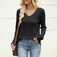 thumbnail image 5 of Oiangi Women's V Neck Sweater Long Sleeve Slim Fit Knit Shirts Cozy Warm Basic Base Layer Pullover for Winter Black 2XL, 5 of 6
