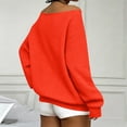 thumbnail image 4 of Women's Casual Off Shoulder Sweatshirt Long Sleeve Waffle Knit Loose Pullover Top with Pockets Solid Color Fashion Hoodie Cozy Oversized Sweater, 4 of 5