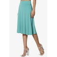 thumbnail image 3 of Women's Simple Foldover Stretch A-Line Flared Knee Length Skirt Comfy Stylish, 3 of 7