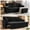 Black-Polyester, variant on L-Shaped Sleeper Sectional Sofa with Pull-Out Bed, Reversible Storage Chaise, Convertible Fabric Sofa Bed Sleeper Sofa Bed for Living Room and Small Spaces