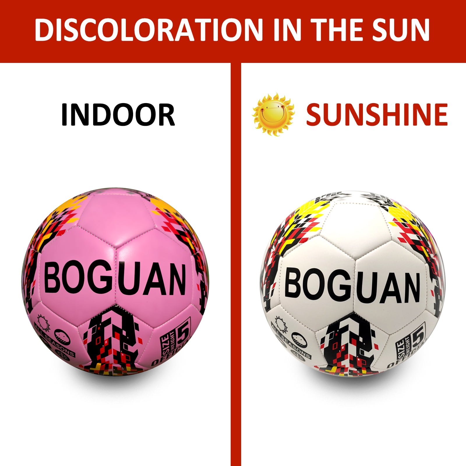 Soccer Ball Official Size 5 - High Qualtiy PU Leather-Discoloration in The Sun- Glow in The Dark-Extra Pump-Gifts for Kids,Boys,Girls,Adults Outdoor Indoor Training Ball