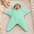 thumbnail image 4 of ZHANGDER Baby Solid Starfish Onesie, Warm Fleece Blanket Jumpsuit Zip Closure Infant Romper, 4 of 9