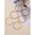 thumbnail image 4 of EOEMY 6Pcs/Set Champagne Gold-Tone Beaded Bracelet Fashion Jewelry Accessories For-Default, 4 of 6