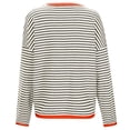 thumbnail image 4 of Aocisk Chandails Légers pour Femmes Manches Longues Col Rond Bloc de Couleur Rayé Décontracté Tricoté Chandail Confortable Automne GY2 TG, 4 of 4