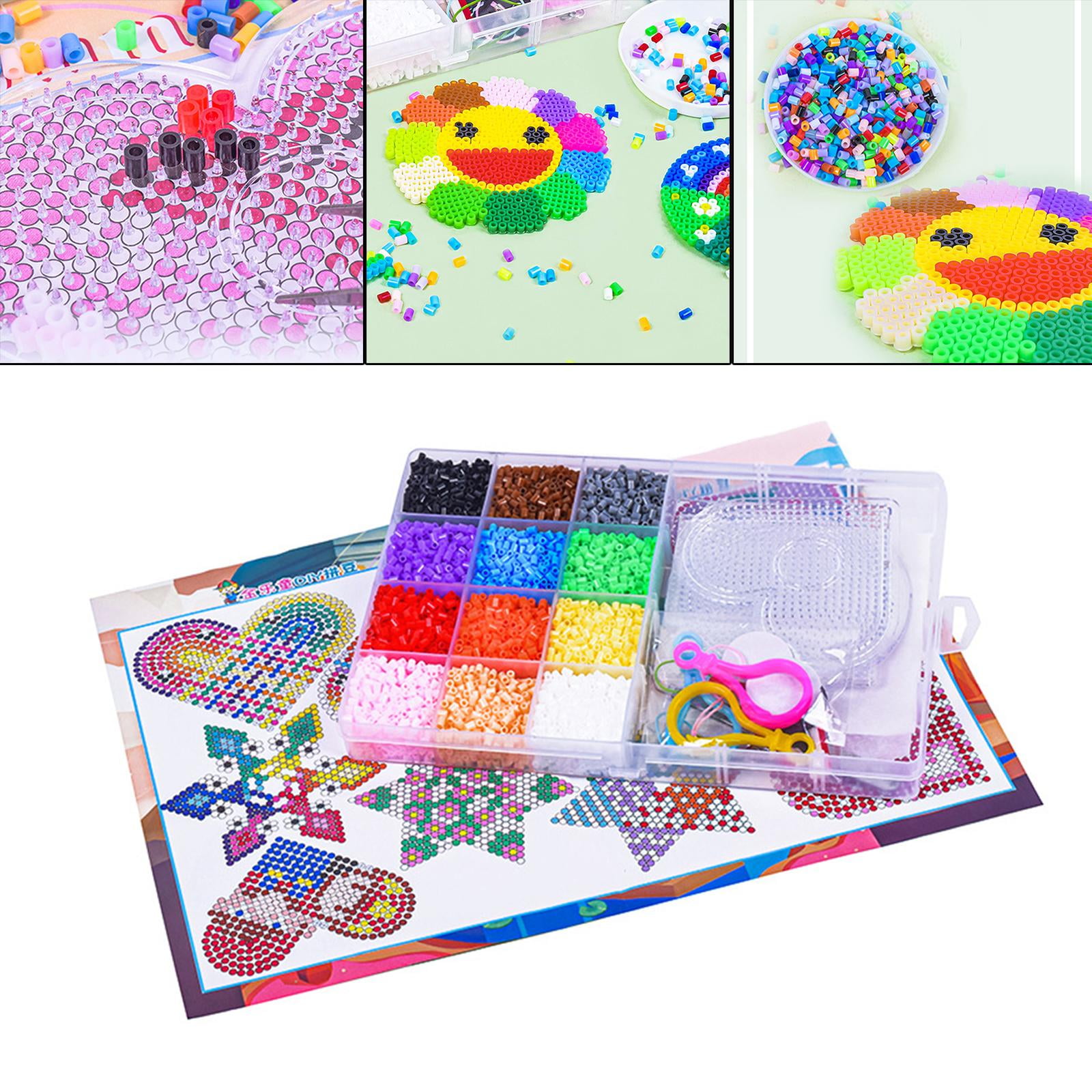 FVDPWYE Hama Beads with Box DIY Art Craft Christmas Gift 5mm with Pegboards Ironing Paper Fuse Beads Kit