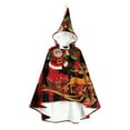 thumbnail image 2 of Womens Santa Claus Cape Hooded Christmas Poncho Cloak Holiday Party Christmas Gift Sherpa Lined Wrap Shawl Cozy Soft Capes Coat Funny Trendy Xmas Party Outfits, 2 of 3