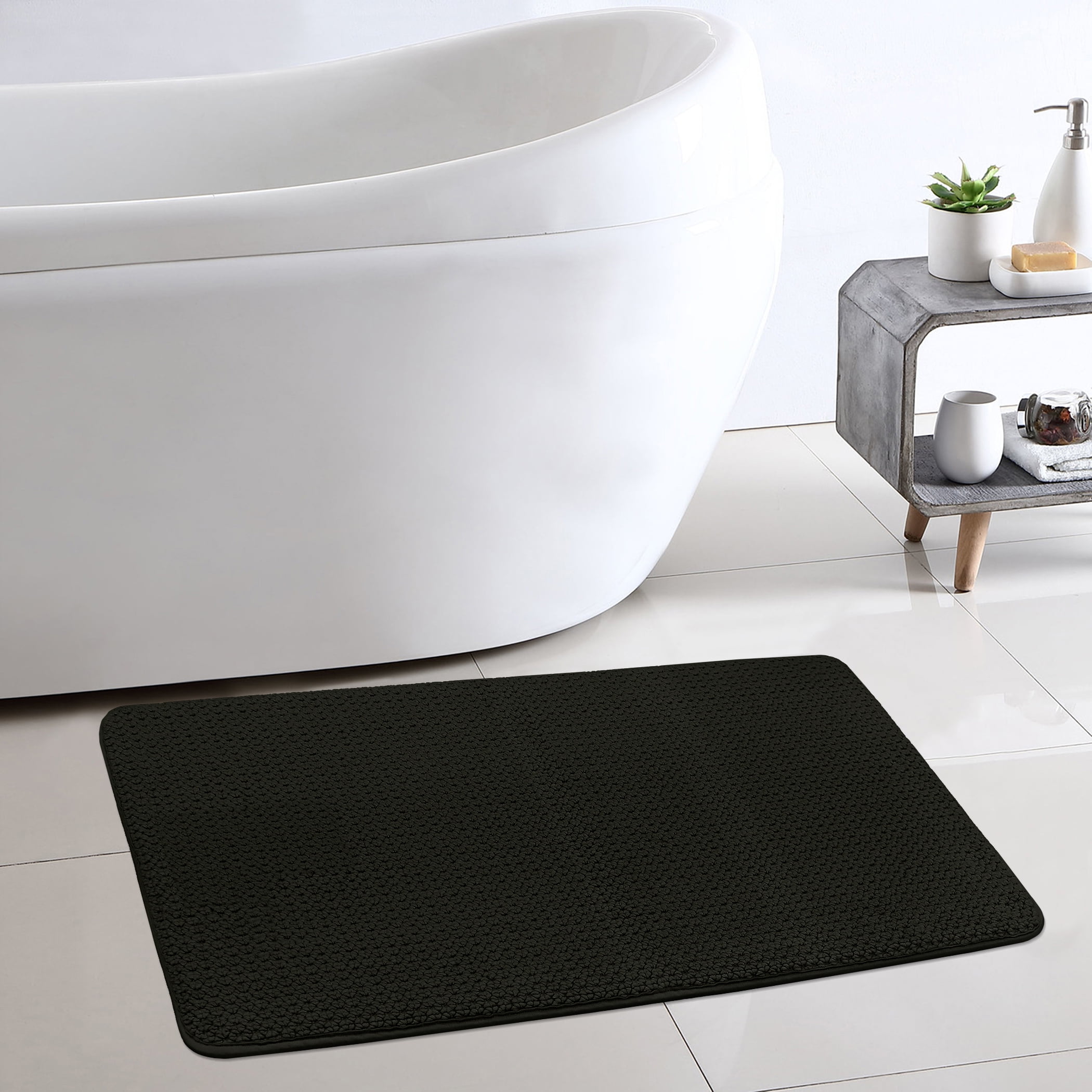 Better Homes & Gardens Signature Soft Cotton Memory Foam Bath Rug, Grey Shadow, 20 in x 34 in