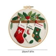 thumbnail image 2 of Yucurem Christmas DIY Embroidery Starter Kit for Adults & Beginners, DIY Needlepoint Kit with Embroidery Hoop Thread Needle for Craft Lover Gifts (Christmas Stockings), 2 of 6