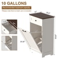 thumbnail image 3 of HARIPUL 10 Gallons Tilt Out Trash Cabinet, Hidden Trash Can Kitchen Wooden Tilt Out Pet Proof Hidden Trash Bin for Kitchen Living Room,White, 3 of 7