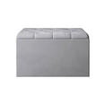 thumbnail image 5 of Home Design Arya Upholstered 30" Flip Top Storage Bench with Button Tufted Velvet Seat, Foam Padding, and Hidden Storage, Multi-Purpose Entryway or Bedroom Seating, Gray, 5 of 5