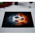 thumbnail image 2 of EREHome Soccer Ball In Fire And Water Placemat Table Mat Cup Mat 12x18 inch,Set of 2, 2 of 2
