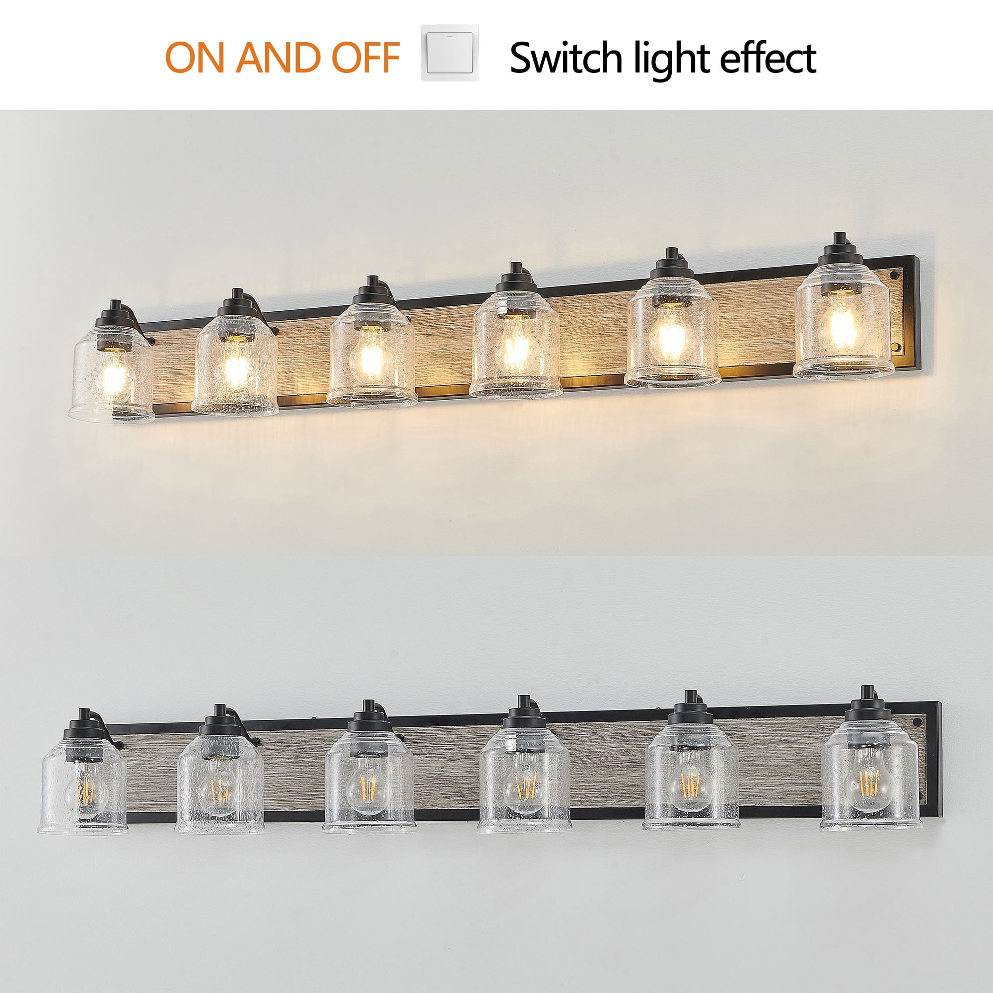 Anti-Rust Design 48-inch Bathroom Light Fixture with 6 LED Bulbs