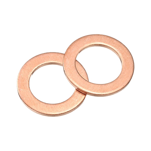 Uxcell M14 Flat Washer, 12 Pack Copper Ring Washer 22mm OD 1.5mm Thick Sealing Gasket Ring