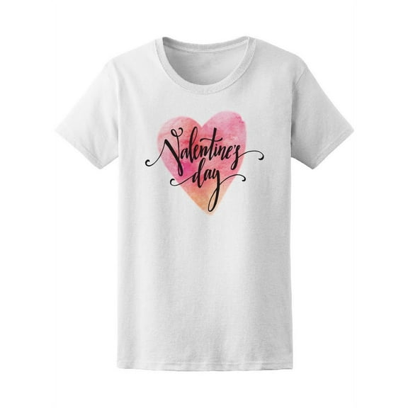 Watercolor Heart Valentine's Day Tee Women's -Image by Shutterstock