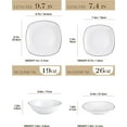 thumbnail image 3 of MALACASA, Series ELISA, 24-Piece Porcelain Dinnerware Set, White Dishes With Black Line, Service for 6, 3 of 7
