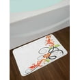 thumbnail image 2 of Tribal Bath Mat, Small Baby Lizard Flowers and Leaves with Oriental Ethnic Lines Print, Non-Slip Plush Mat Bathroom Kitchen Laundry Room Decor, 29.5 X 17.5 Inches, Orange Green Black White, Ambesonne, 2 of 2