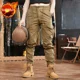 thumbnail image 3 of Pantalones cargo para hombre, para exteriores, negros, para hombre, para senderismo, multibolsillos, ajustados, holgados, de diseño, de moda, largos, vintage, 3 of 5