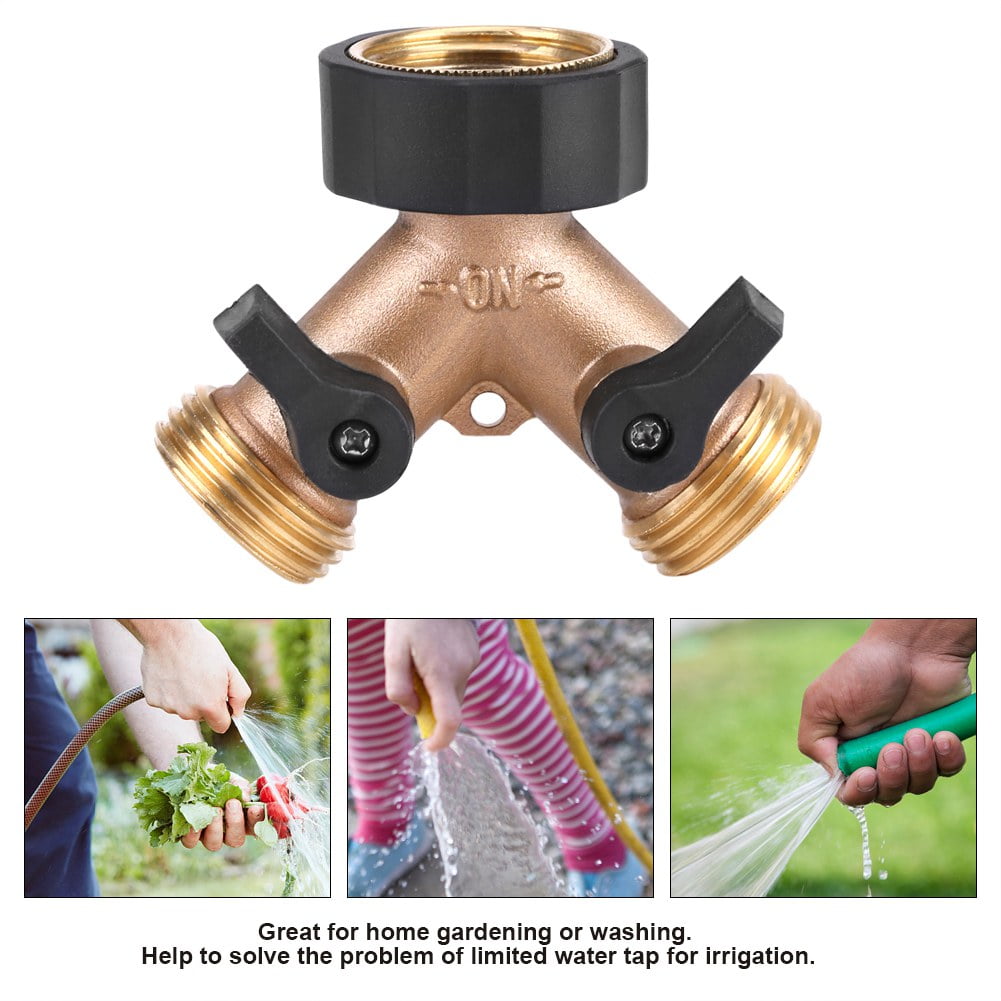 YLSHRF Garden Hose Adapter,Brass Water Tap Adapter 2 Way Y Shape 3/4 ...